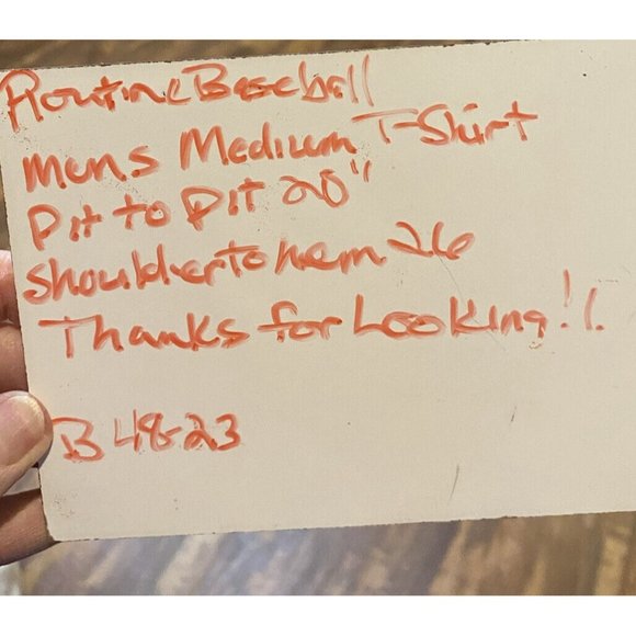 Routine Baseball  Mens Medium T- Shirt - Picture 5 of 8